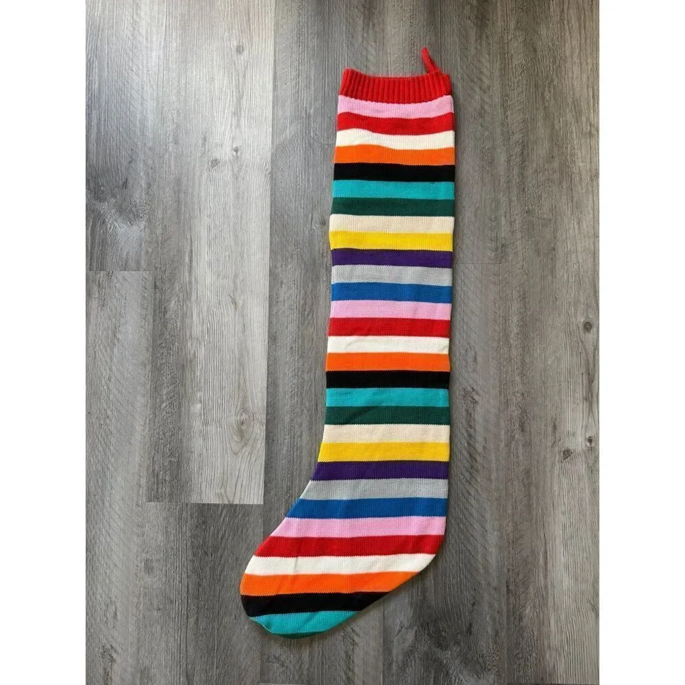 LEGO Stripe Sweater Knit Christmas Stocking Color Block Unisex Huge
